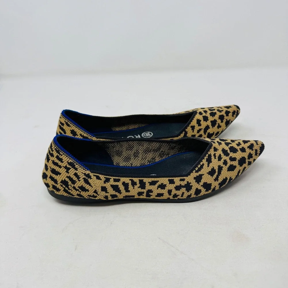 Rothys The Point Leopard‎ Print Flats Women's Shoes Size 7 Animal Print